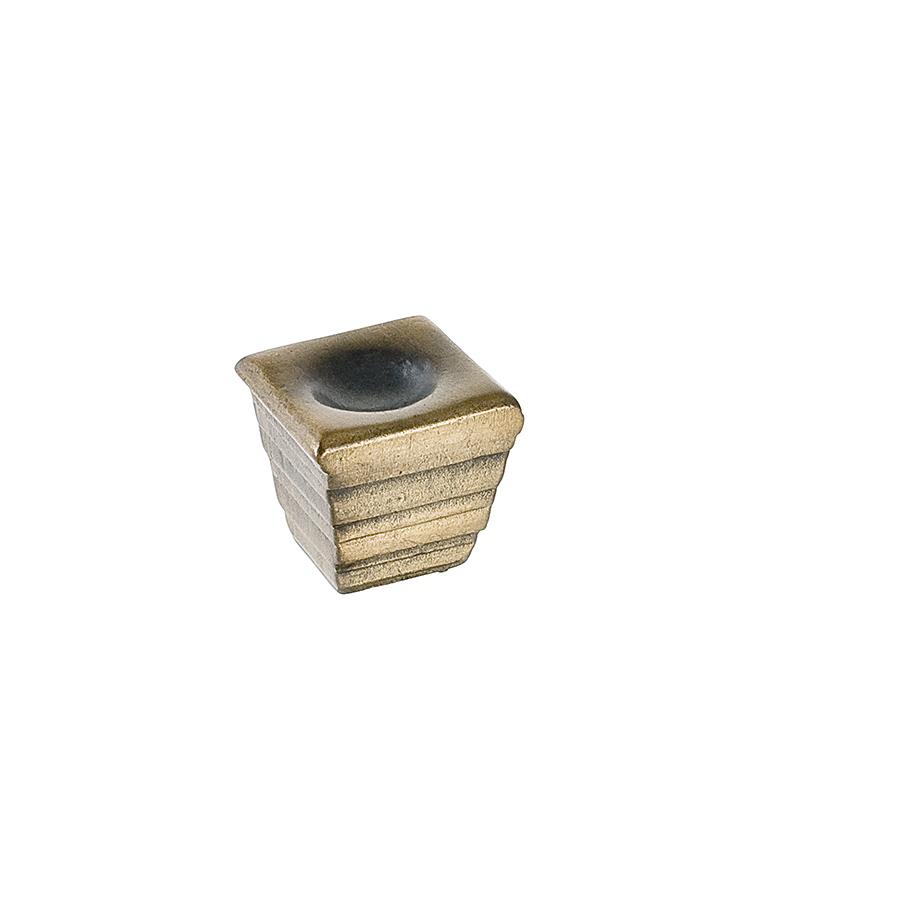 DuVerre DVFC07-AB Forged 2 Small Cube Knob 1 Inch - Antique Brass